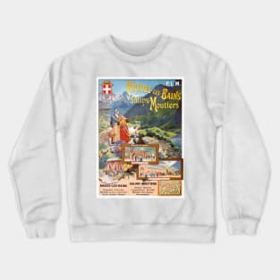 Brides-les-Bains France Vintage Poster 1895 Crewneck Sweatshirt